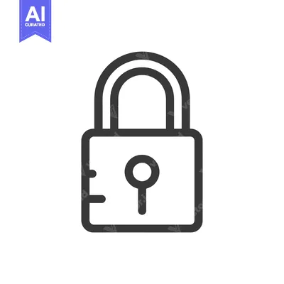 Aset premium populer: Black and White Line Drawing of a Padlock