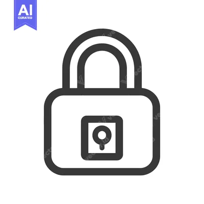 Aset premium populer: Black and White Line Drawing of a Padlock