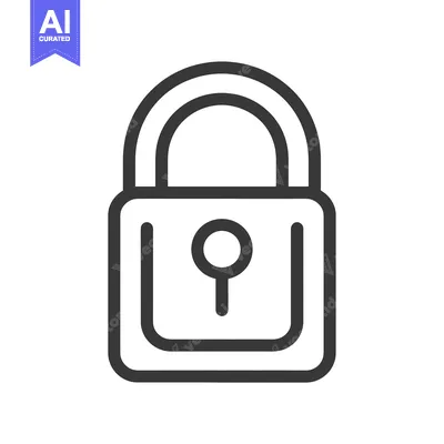 Aset premium populer: Black and White Line Drawing of a Padlock