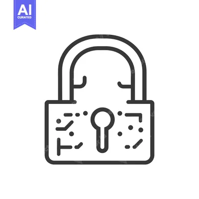 Popular premium asset: Black and White Line Drawing of a Padlock with a Keyhole