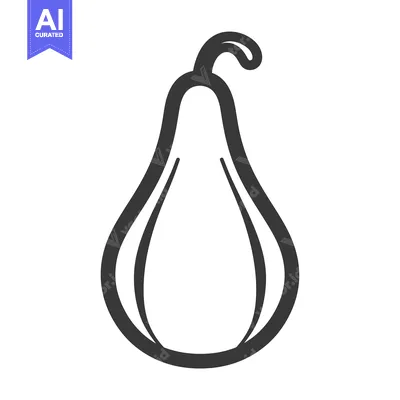 Popular premium asset: Black and white line drawing of a pear
