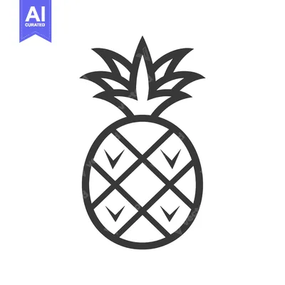 Aset premium populer: Black and White Line Drawing of a Pineapple