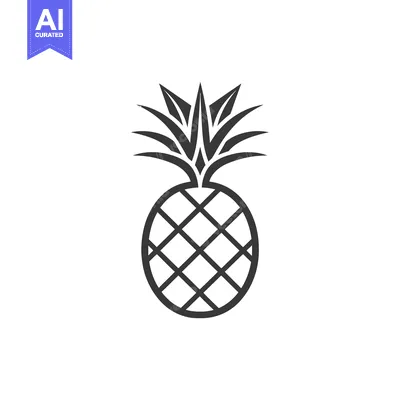 Aset premium populer: Black and White Line Drawing of a Pineapple
