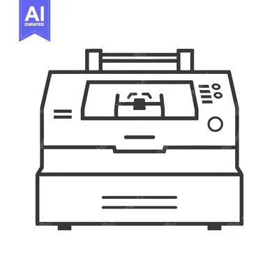 Aset premium populer: Black and White Line Drawing of a Printer