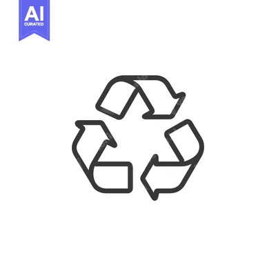 Popular premium asset: Black and White Line Drawing of a Recycling Symbol