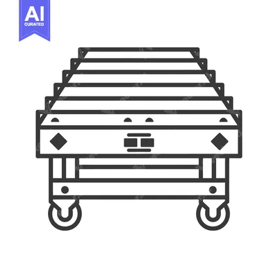 Aset premium populer: Black and White Line Drawing of a Rolling Cart