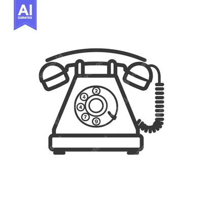 Aset premium populer: Black And White Line Drawing Of A Rotary Phone 4758