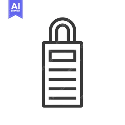 Aset desain premium: Black and White Line Drawing of a Shopping Bag