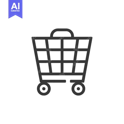 Aset premium populer: Black and White Line Drawing of a Shopping Cart