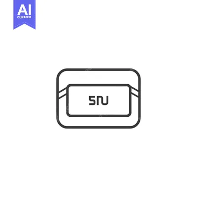 Premium design asset: Black and white line drawing of a sim card with "SIM" written on it.