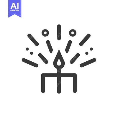 Aset premium populer: Black and white line drawing of a single candle with a flame
