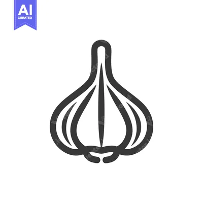 Premium design asset: Black and White Line Drawing of a Single Garlic Clove