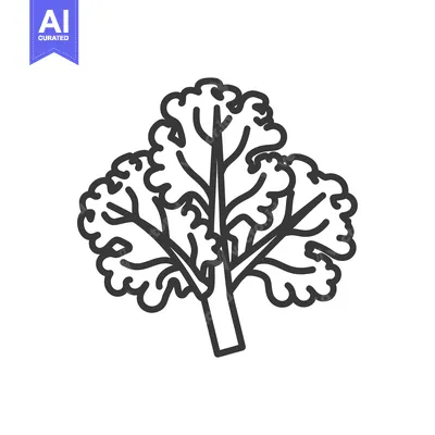 Aset premium populer: Black and White Line Drawing of a Single Sprig of Parsley