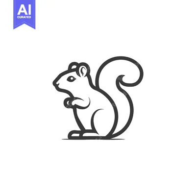 Popular premium asset: Black and White Line Drawing of a Sitting Squirrel