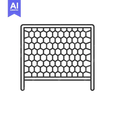 Aset premium populer: Black and White Line Drawing of a Soccer Goal