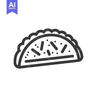 Aset premium populer: Black and White Line Drawing of a Taco