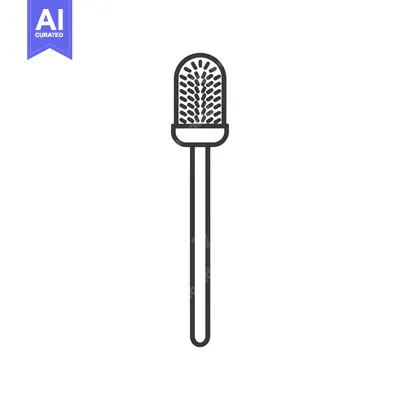 Aset premium populer: Black and White Line Drawing of a Toilet Brush