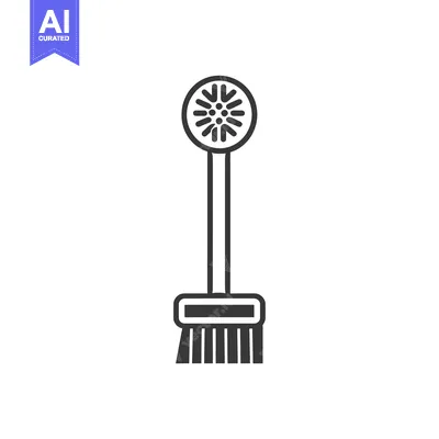 Popular premium asset: Black and White Line Drawing of a Toilet Brush