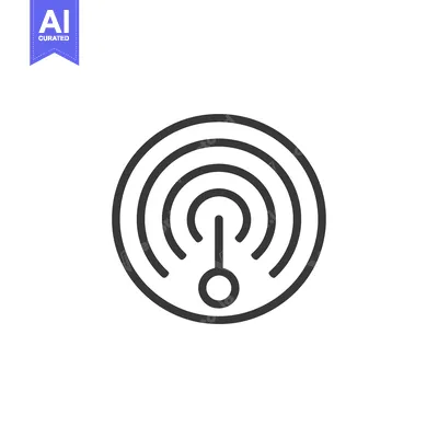 Aset desain premium: Black and white line drawing of a wifi symbol