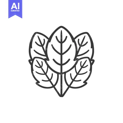 Popular premium asset: Black and White Line Drawing of Four Leaves