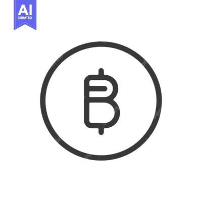 Aset desain premium: Black and White Line Drawing of the Letter B in a Circle