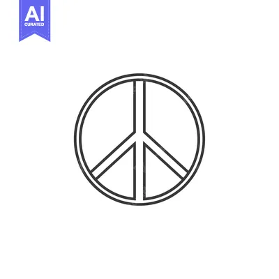 Aset premium populer: Black and White Line Drawing of the Peace Sign
