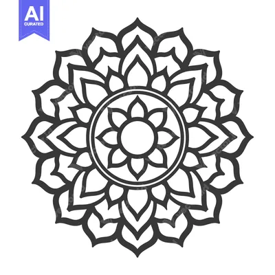 Popular premium asset: Black and White Mandala Design with Floral Motifs