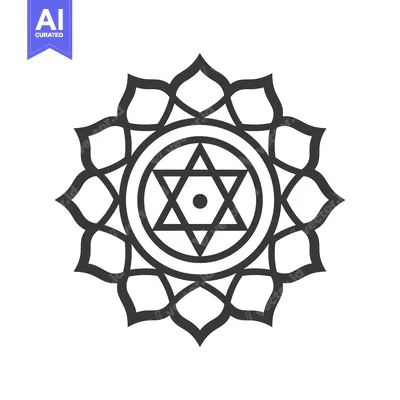 Aset premium populer: Black and White Mandala with a Six-Pointed Star
