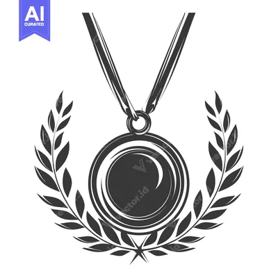 Aset premium populer: Black and White Medallion with Laurel Wreath