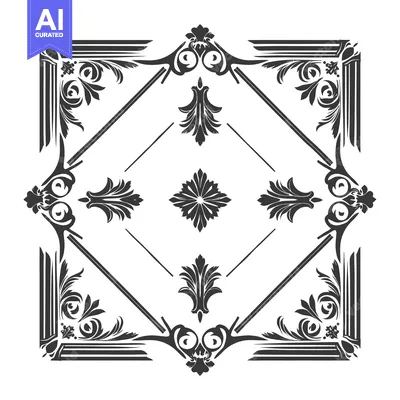 Popular premium asset: Black and White Ornamental Design with Floral Motifs