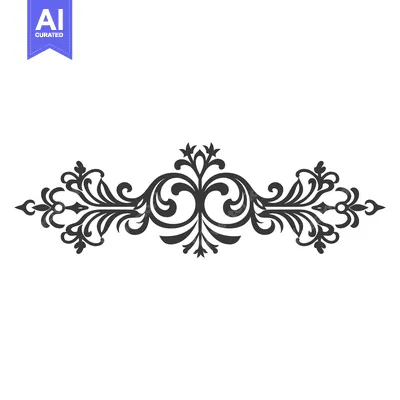 Aset desain premium: Black and White Ornamental Design with Floral Motifs