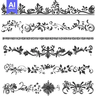 Popular premium asset: Black and White Ornamental Floral Border Designs