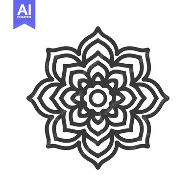Aset desain premium: Black and White Ornate Flower Mandala