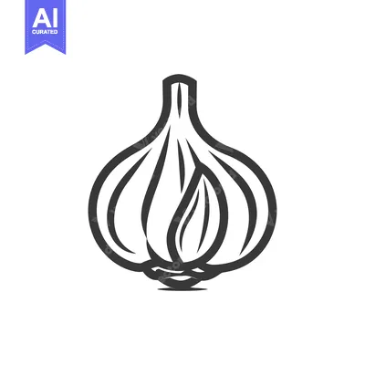 Popular premium asset: Black and white outline drawing of a garlic bulb