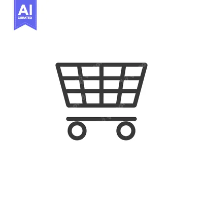 Aset premium populer: Black and white outline drawing of a shopping cart