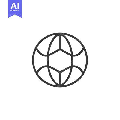 Premium design asset: Black and White Outline Globe Icon
