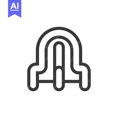 Aset desain premium: Black and White Outline Icon of a Bell