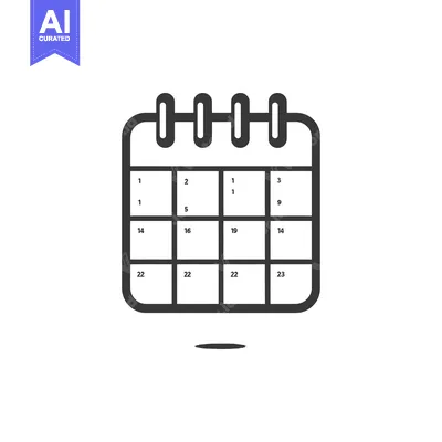 Aset premium populer: Black and white outline icon of a calendar with dates