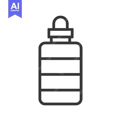 Premium design asset: Black and White Outline Icon of a Dropper Bottle