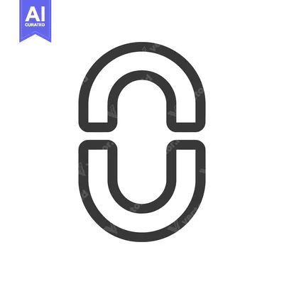 Aset premium populer: Black and White Outline Icon of a Linked Chain