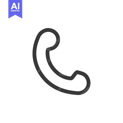 Aset desain premium: Black and White Outline Icon of a Phone Receiver