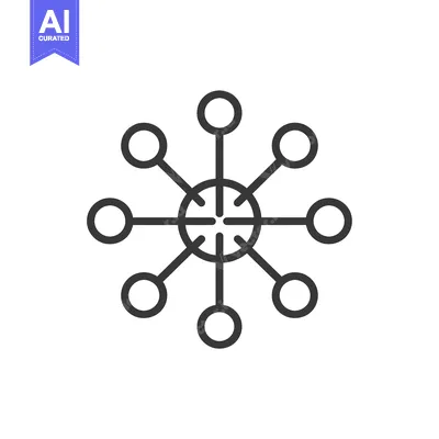 Aset desain premium: Black and White Outline Icon of a Target with Eight Arrows Pointing To