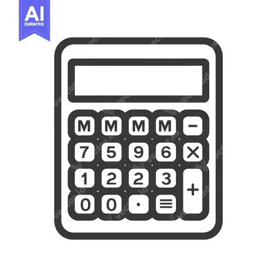 Aset premium populer: Black and White Outline Illustration of a Calculator