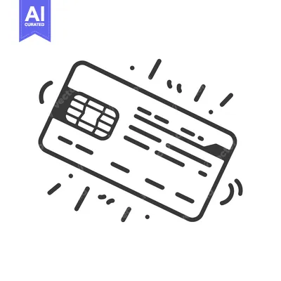 Aset premium populer: Black and White Outline Illustration of a Credit Card