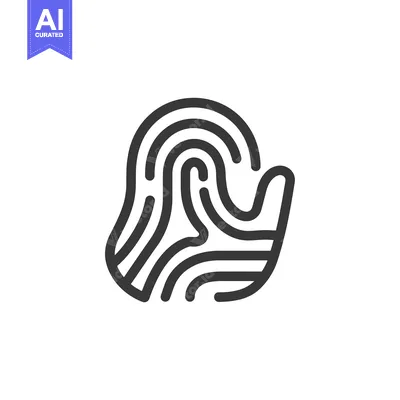 Popular premium asset: Black and white outline illustration of a fingerprint
