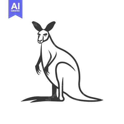 Aset premium populer: Black and White Outline Illustration of a Kangaroo