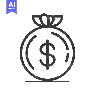 Popular premium asset: Black and White Outline Illustration of a Money Bag