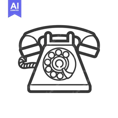 Popular premium asset: Black and White Outline Illustration of a Rotary Dial Phone