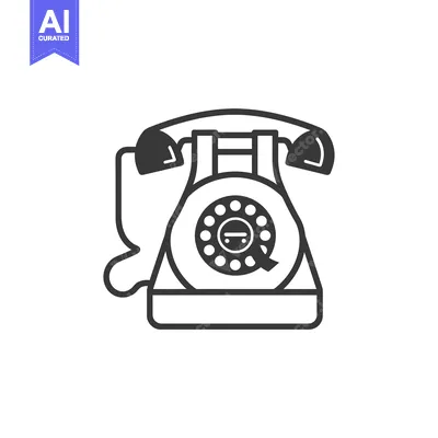 Aset premium populer: Black and White Outline Illustration of a Rotary Phone