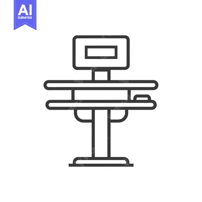 Aset desain premium: Black and white outline illustration of a scale